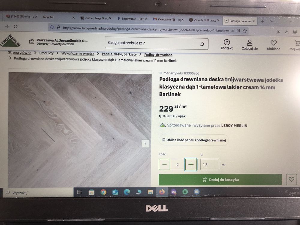 Deska drewniana jodełka klasyczna cream