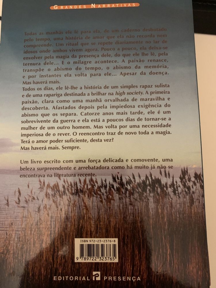 Livro O diario da nossa paixao