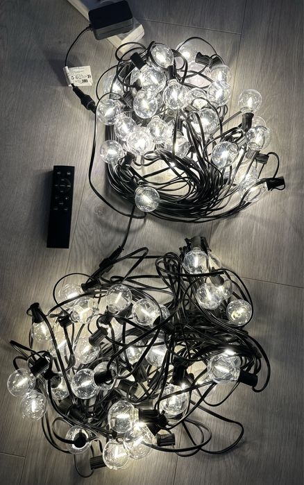 Girlanda Świetlna Zewnętrzna 74 żarówki 60 metrów Wodoodporna