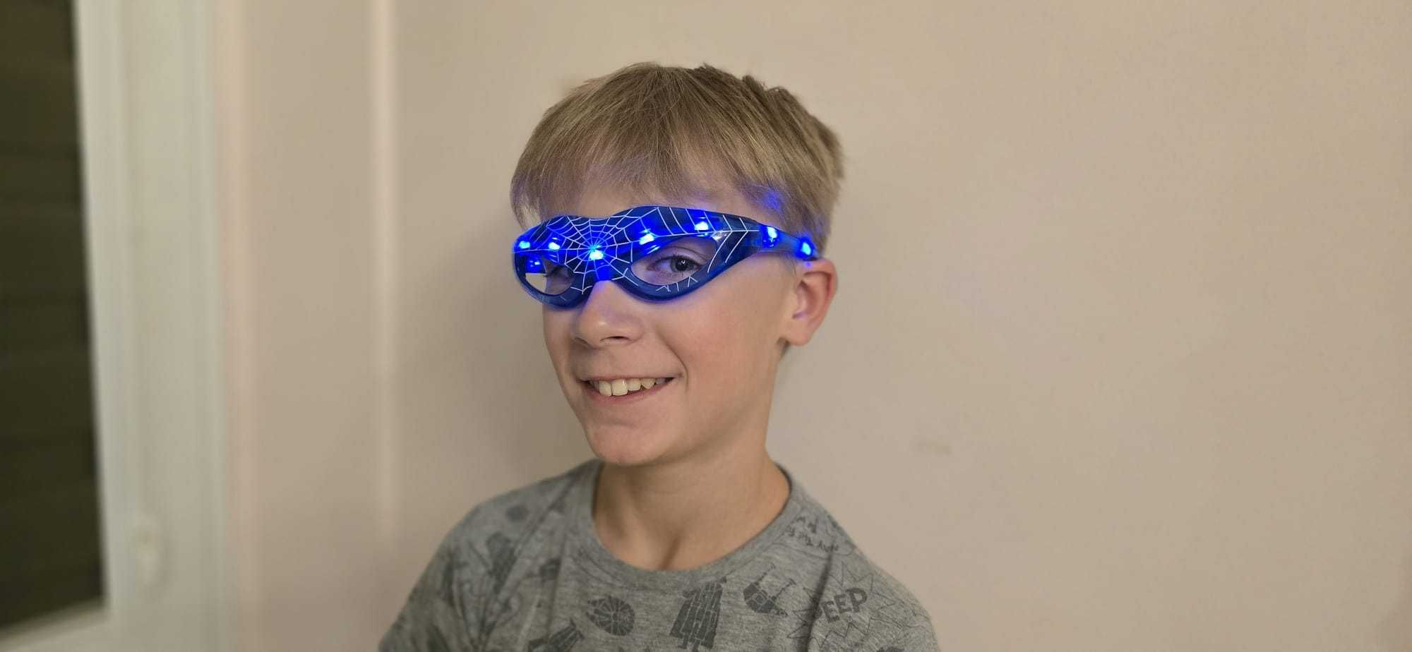 Zabawkowe okulary dla dzieci, Spiderman, świecą, 3 tryby świecenia