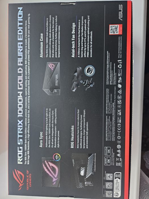 Блок живлення Asus ROG Strix PCIE5 1000W Aura Edition 90YE00P1-B0NA00