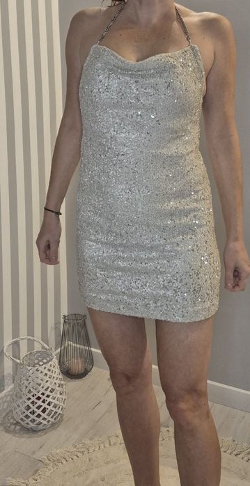 Sukienka Topshop 36 cekiny łańcuszek