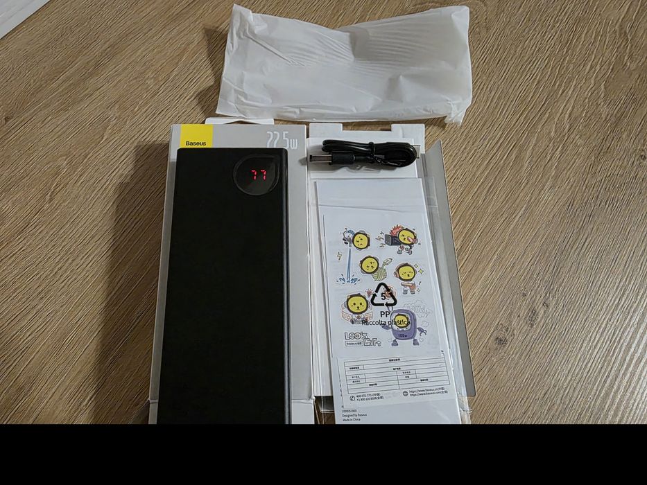 Повербанк Baseus Adaman Metal Digital Display 22.5W 10000 mAh Black