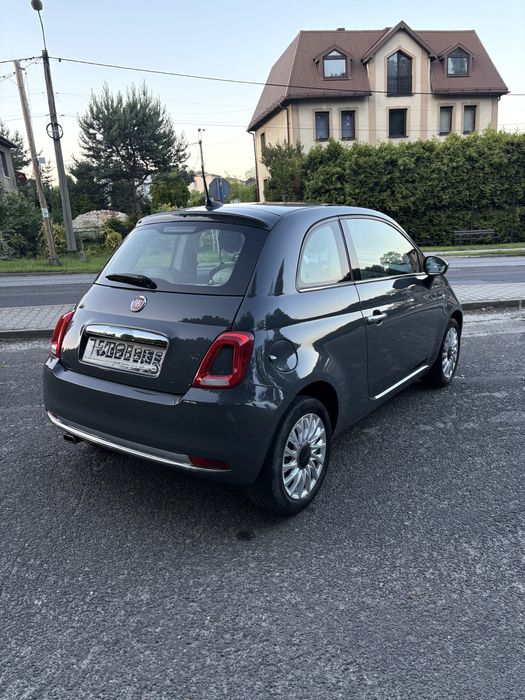 Fiat 500 lounge 1.2 benzyna 2019r klima , szklany dach, led , carplay