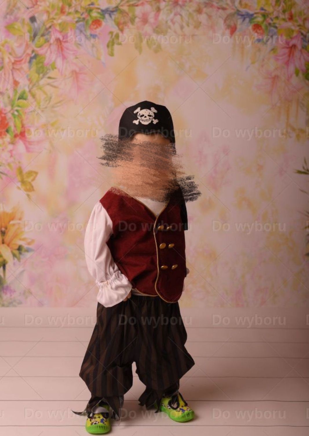 Przepaska pirata na bal przebierańców karnawałowy kościotrup Halloween