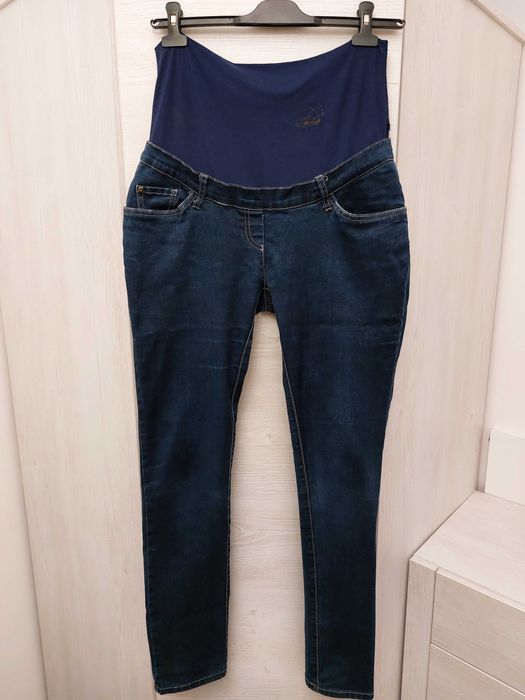 Spodnie damskie długie ciążowe. Jeansy stretch. L