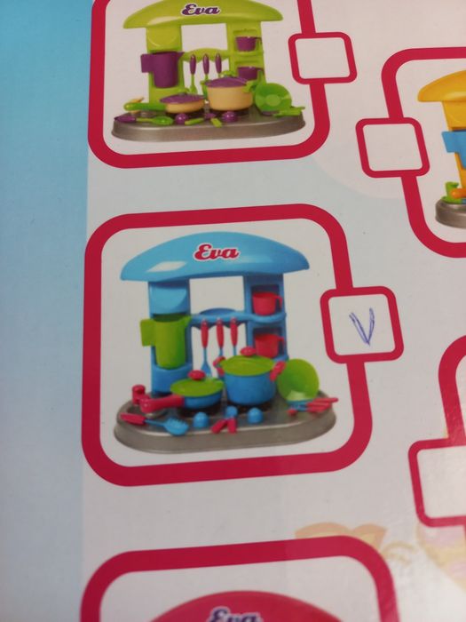 Дитяча іграшкова кухня, набір посуду Eva. Нова