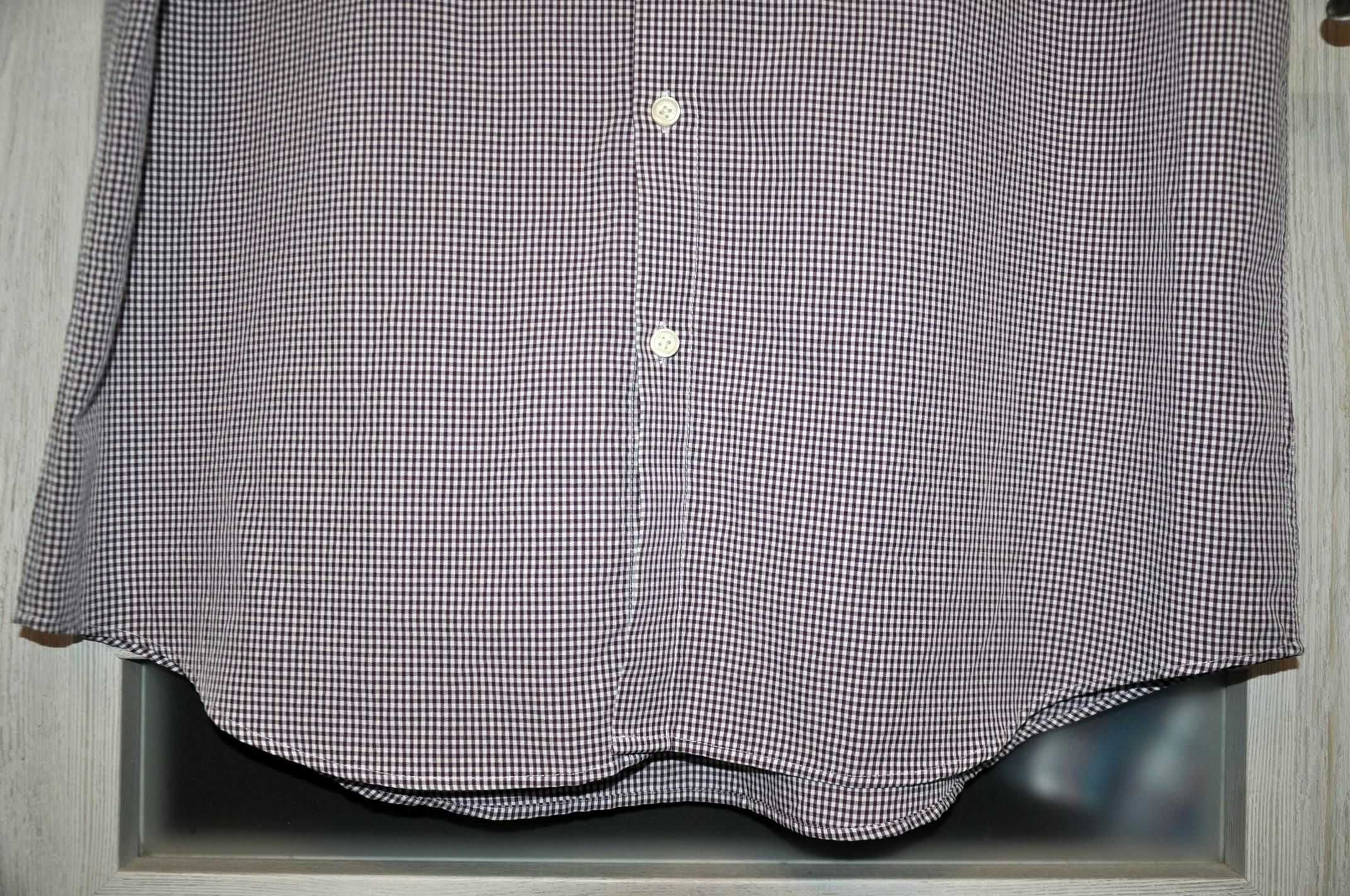Koszula męska biało-fioletowa w kratę Marks & Spencer r. XL