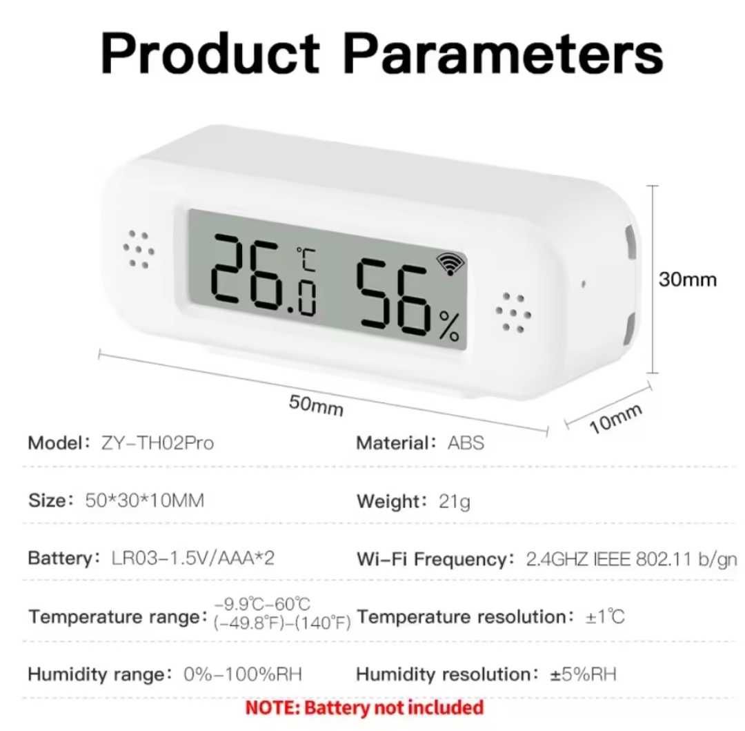 Датчик температуры влажности умного дома Tuya wifi Smart life
