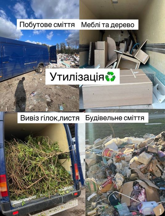 Вивіз,утилізація сміття,мусору, будівельного та побутового сміття