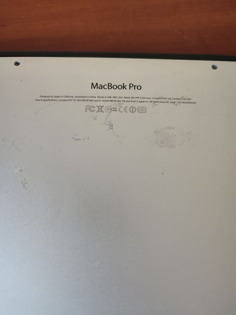 Macbook pro a1398