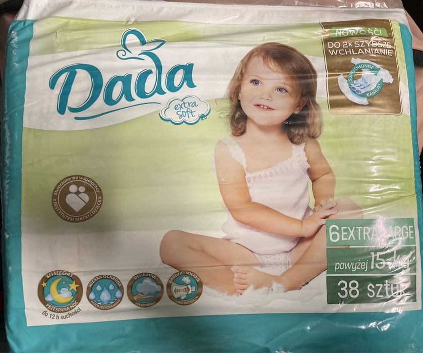 Pieluchy Dada 6 extra Large tj. powyzej 15 kg - 38 sztuk