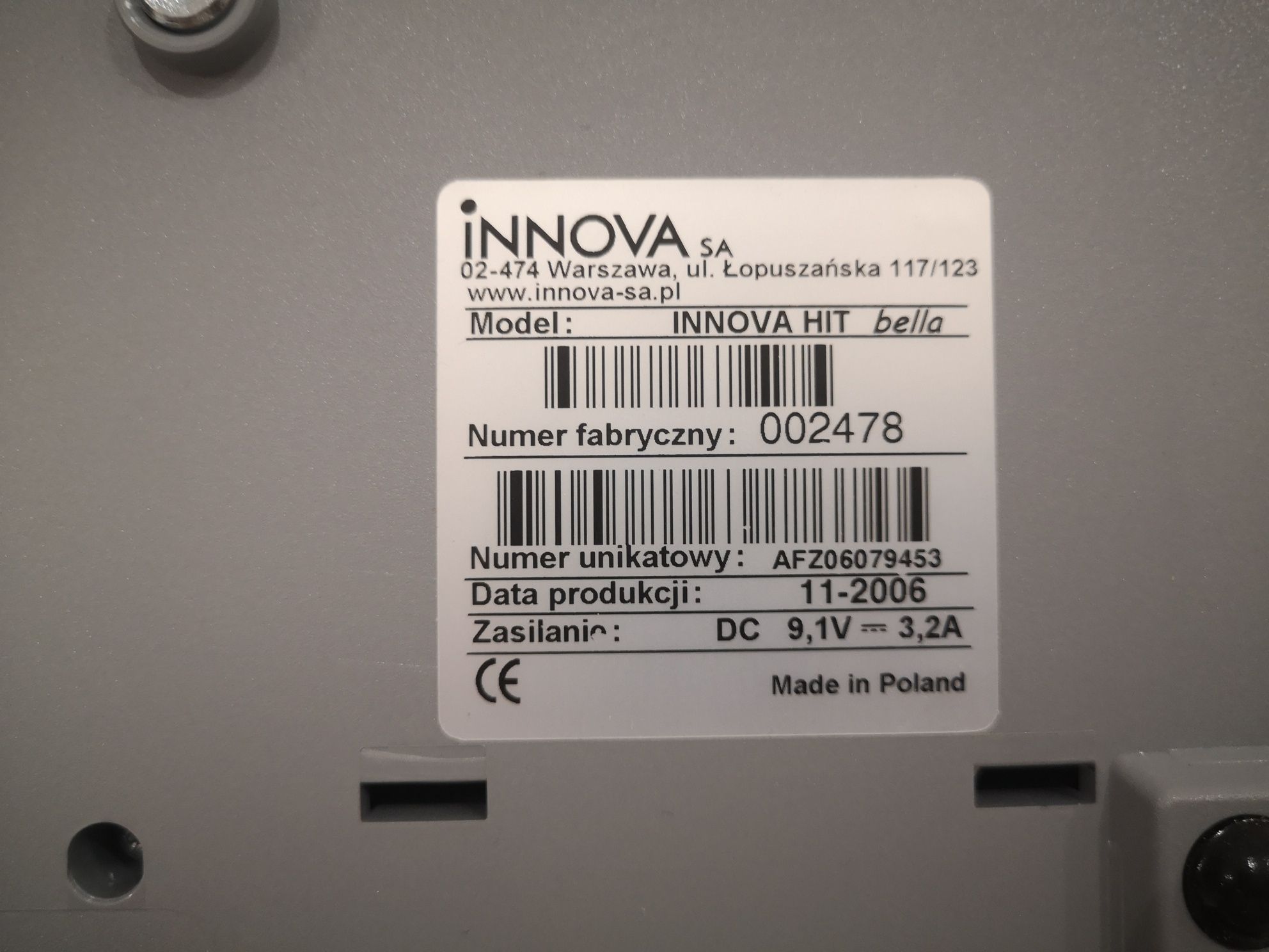Nowa kasa fiskalna innova HIT bella
