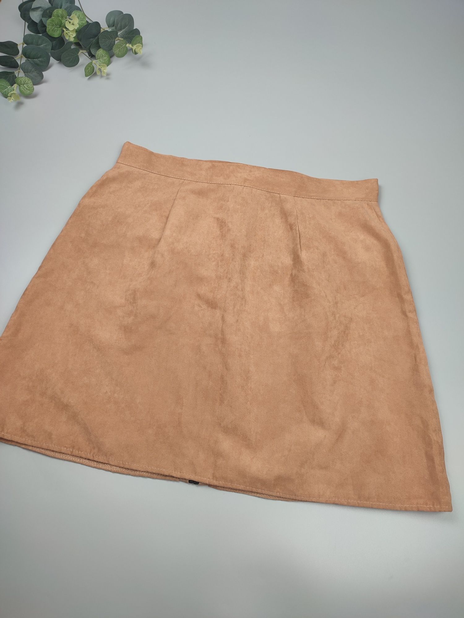 Замшевая юбка М/L, коричневая мини юбка, спідниця замш,