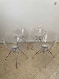 Set of 4 Vintage Eros chairs by Philippe Starck for Kartell, Italy 1990s