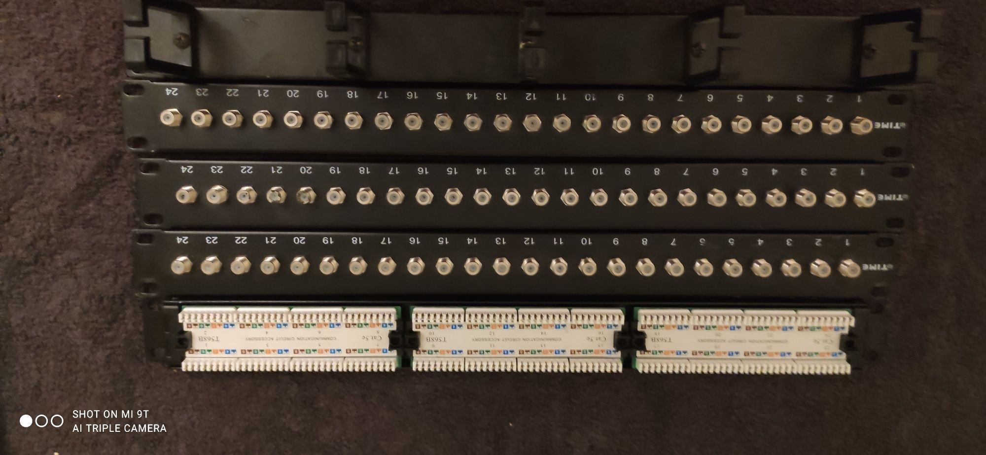 Patchpanel rack 19" 1U kat.5e 24xRJ-45