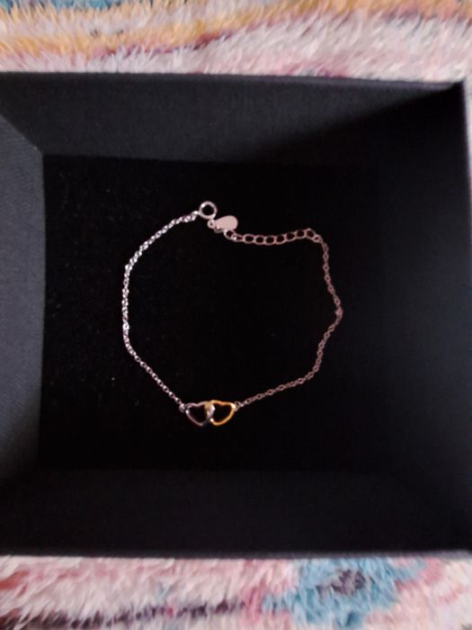 Pulseira em prata e prata dourada