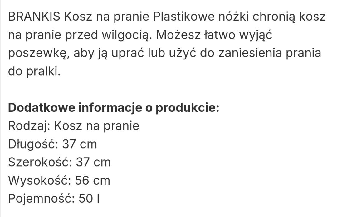 Kosz na bieliznę Ikea Brankis