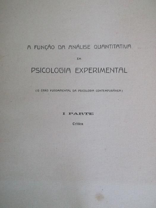 A função da análise quantitativa em Psicologia Experimental