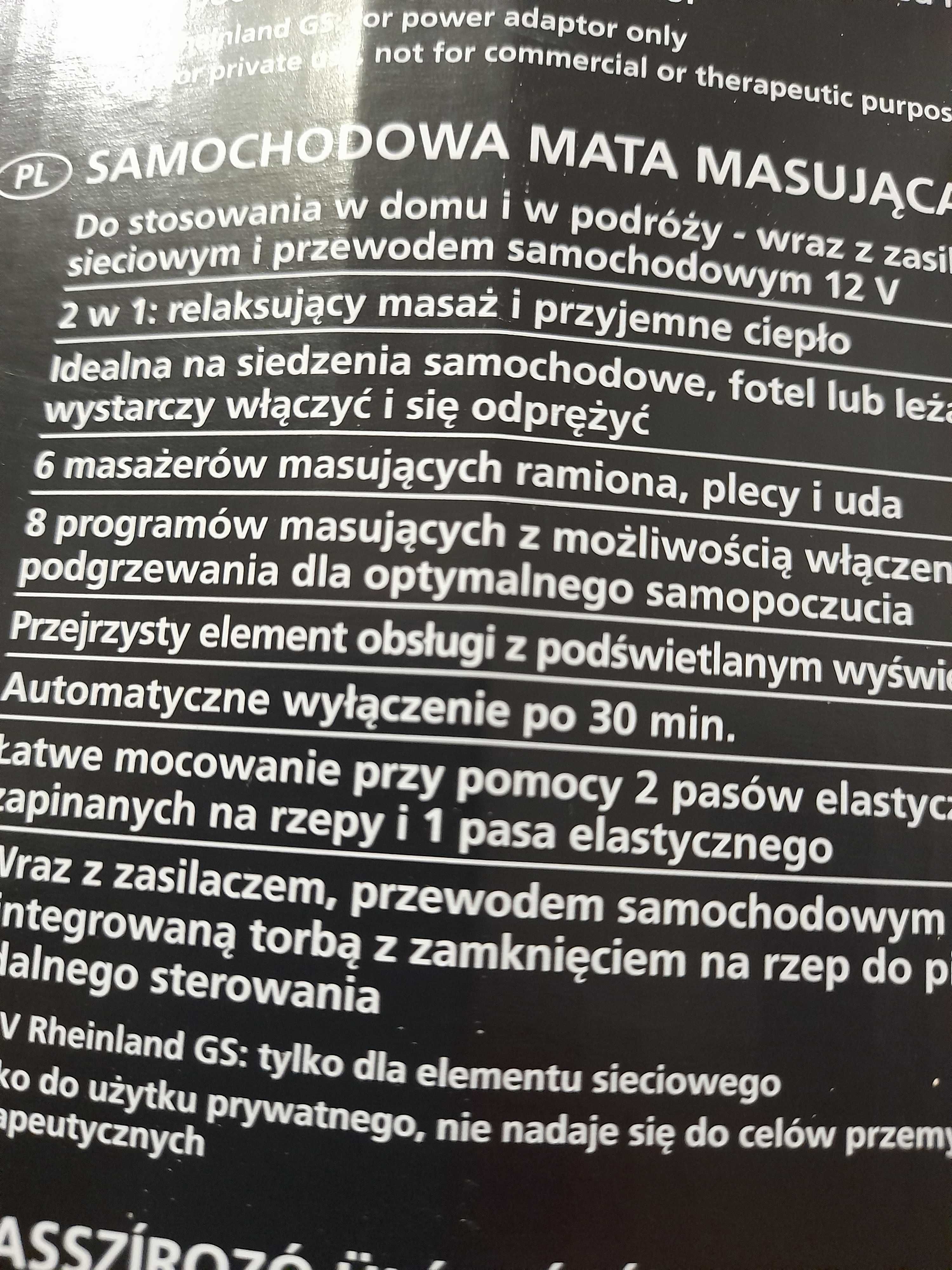 Samochodowa mata masująca