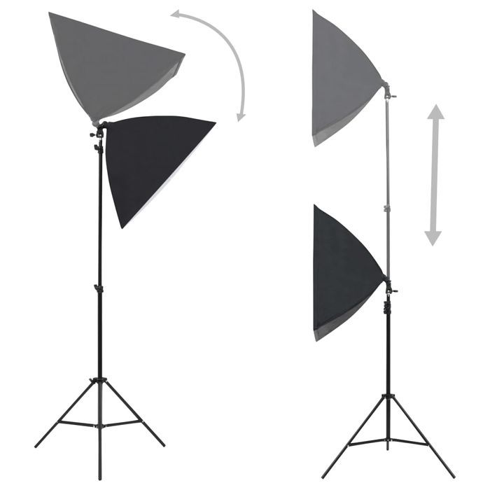 Vidaxl Fotograficzny Zestaw Studyjny Z Lampami Softbox I Tłem