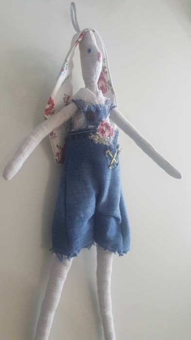 Króliczek handmade - maskotka dziecięca, zawieszka ozdobna, rękodzieło