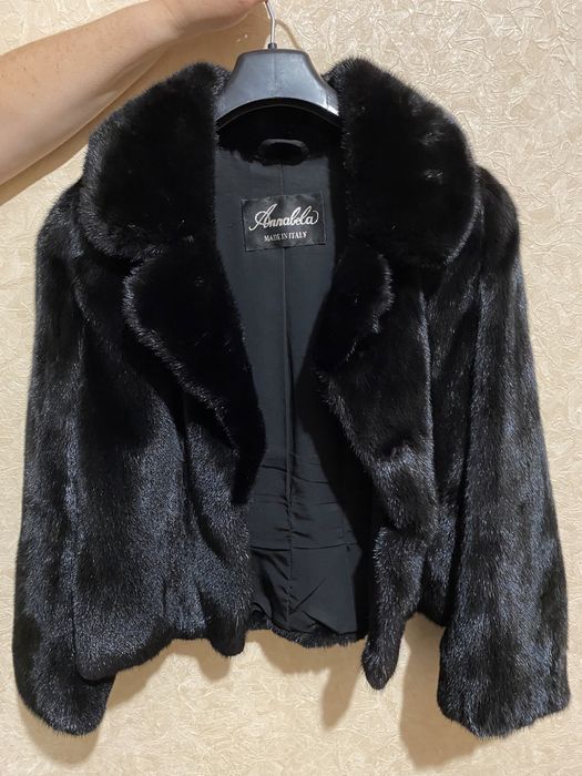 Шуба з норки, чорна