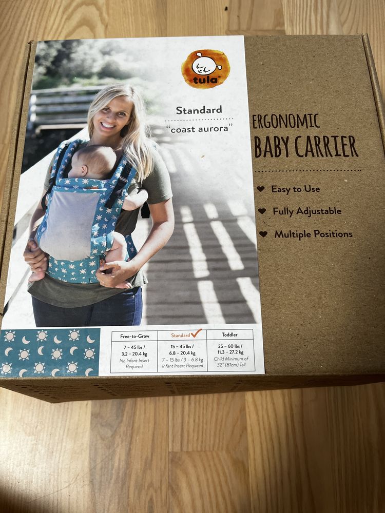 Tula coast standard (baby) od 7kg wzor Aurora, na lato