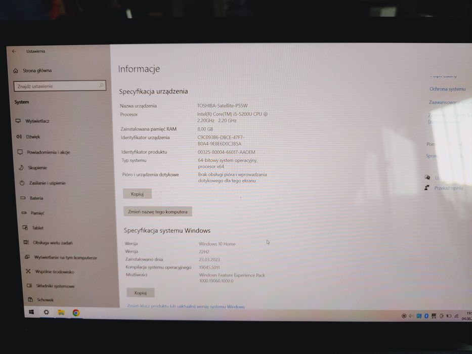 Laptop Toshiba Satelite P55W