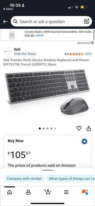 Gaming Monitor DELL with keyboard, mouse & cables