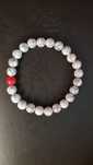Pulseira de pedra natural howlita branca