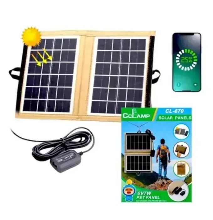 Зарядное устройство 5V Солнечная панель складная CL-670 7Вт смартфона