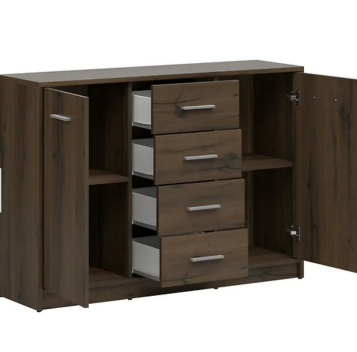 Komoda z 4 szufladami Orzech Virginia szer. 118,5 x wys 87 cm