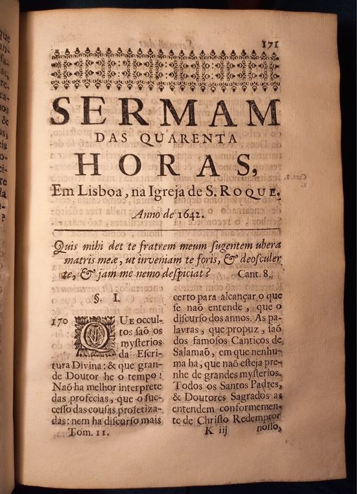 1.ª edição de 1696 Sermões do Padre Antonio Vieira, Undécima Parte