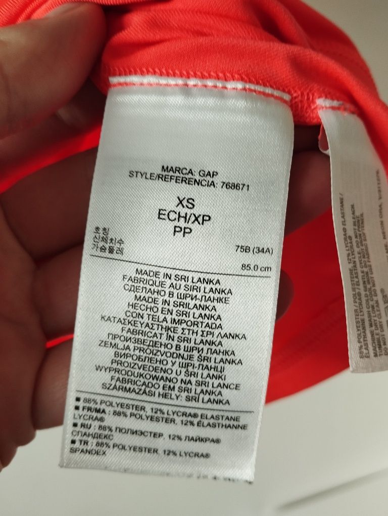 Pomarańczowy top do biegania, sportowy, treningowy r. XS Gap fit