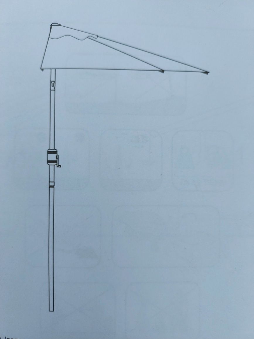 Parasol balkonowy 262 x 135cm ecrii korbka