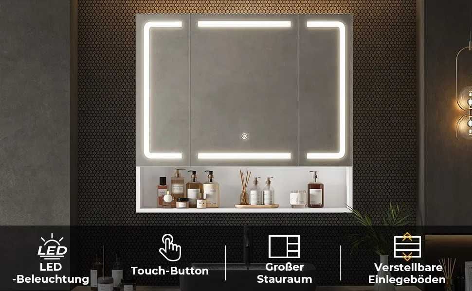 Nowa szafka łazienkowa z lustrem / wnęka / półka / lustro LED !N213!