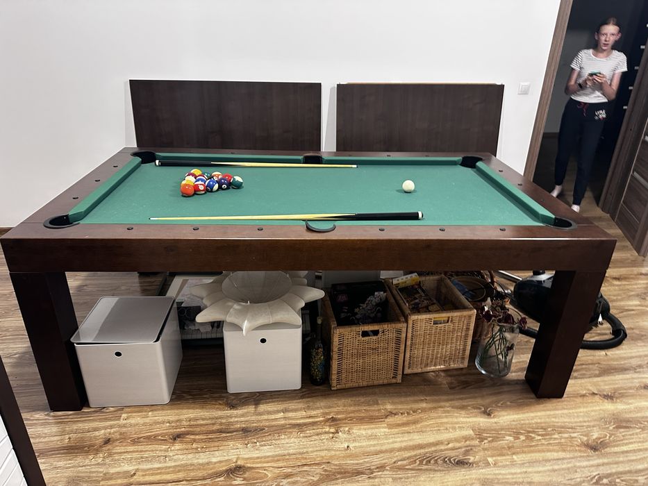 Stół bilardowy drewno lipowe z funkcja stolu jadalnego. Dla 10 osób.