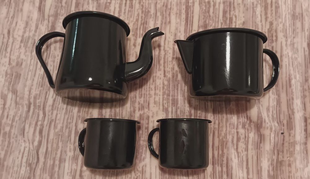 Conjunto café, chá, leite-esmaltado NOVO