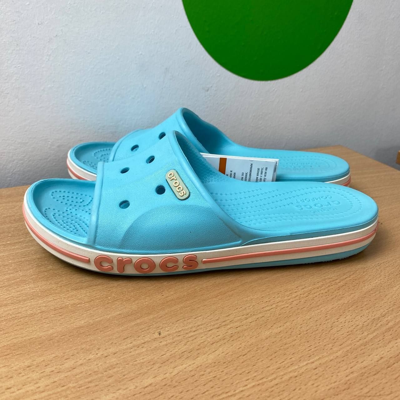 Уцінка !  Crocs Bayaband Slide Ice Blue/Melon Жіночі Шлопанці W7 ( 37)