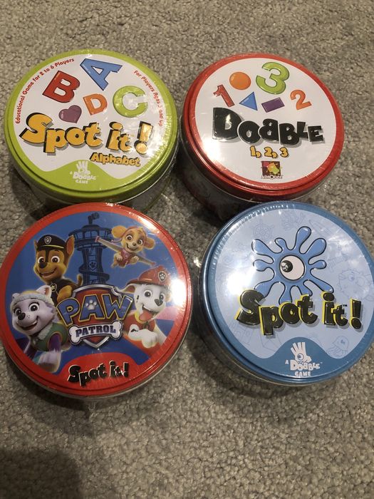 Nowe dobble litery/cyfry/psi patrol/ wakacje