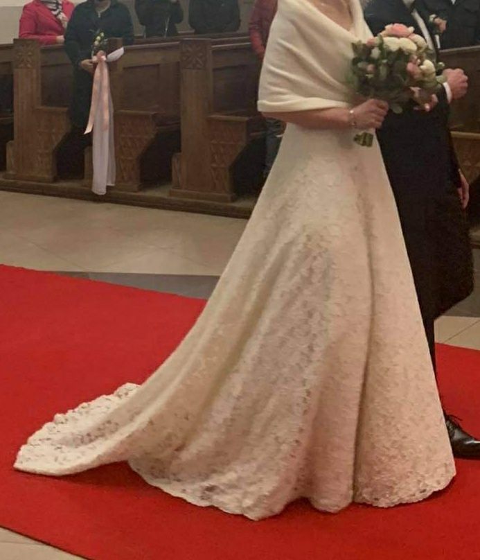Wyjątkowa ponadczasowa suknia ślubna Lite rozm.42 + bolerko + welon