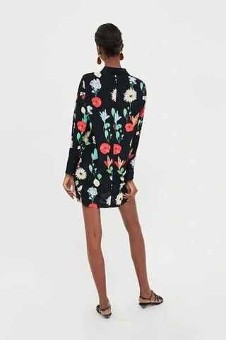 ZARA, Premium, Sukienka Koszulowa w kwiaty , L
