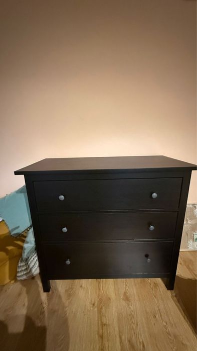 Cómoda  3 gavetas, preto castanho -IKEA)