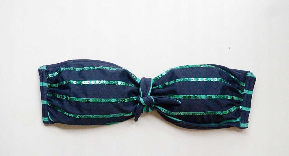 Strój Kostium Kąpielowy Paski Cekiny Lindex GÓRA M