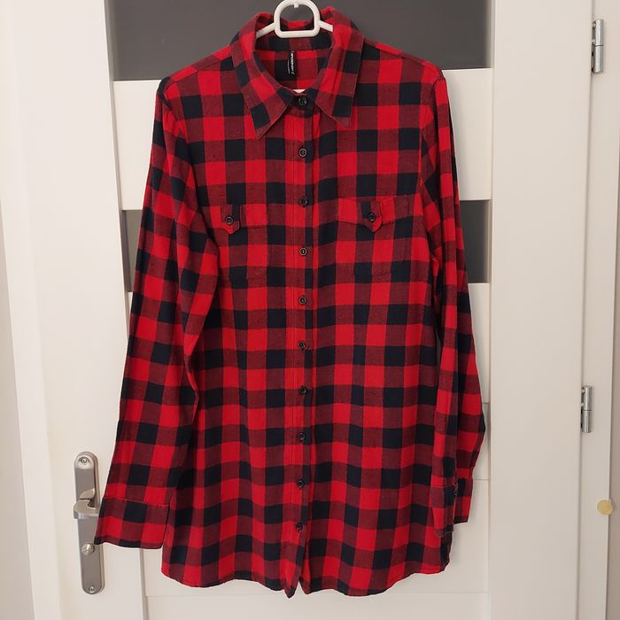 Koszula tunika w kratę damska flanelowa Fishbone New Yorker