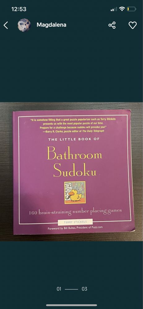Bathroom sudoku książeczka