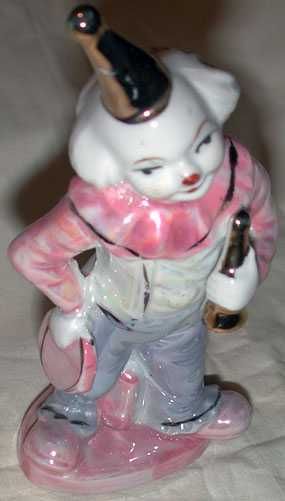 Ręcznie Malowana Figurka Klauna Clown Arlekin Pajacyk Porcelanowy
