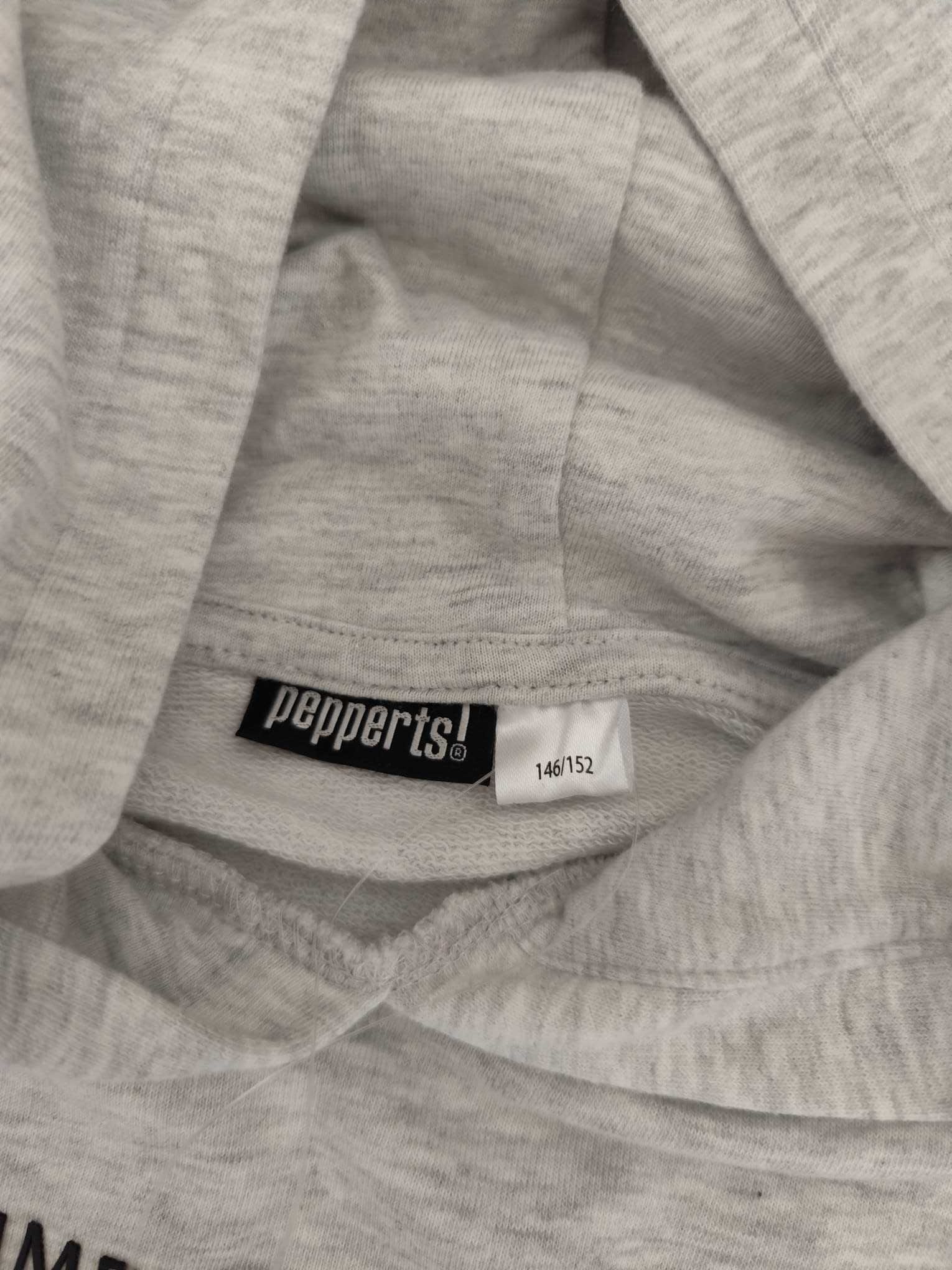 Nowa dziewczęca szara bluza z kapturem 146 152 hoodie