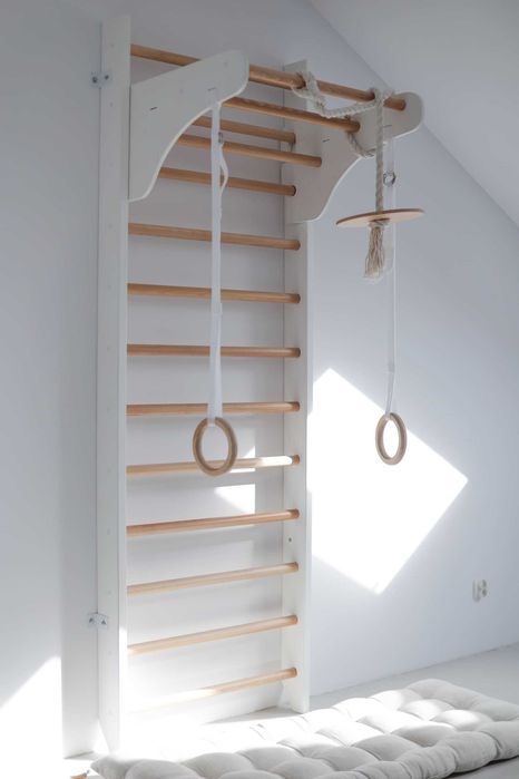 Drabinka gimnastyczna Kinder Wood biały-drewno | dla dzieci do pokoju